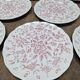Set of 11 flat plates Nuova Fontebasso Made in Italy Floral pattern