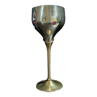 Champagne flute with brass stem