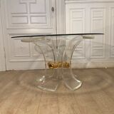 Table Lys en plexiglas et métal doré, 1970