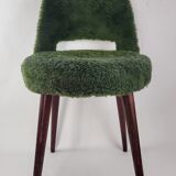 Green fur chair "moumoutte" 60s