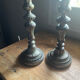 2 antique silver candlesticks
