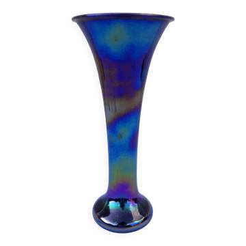 Vase en verre irisé