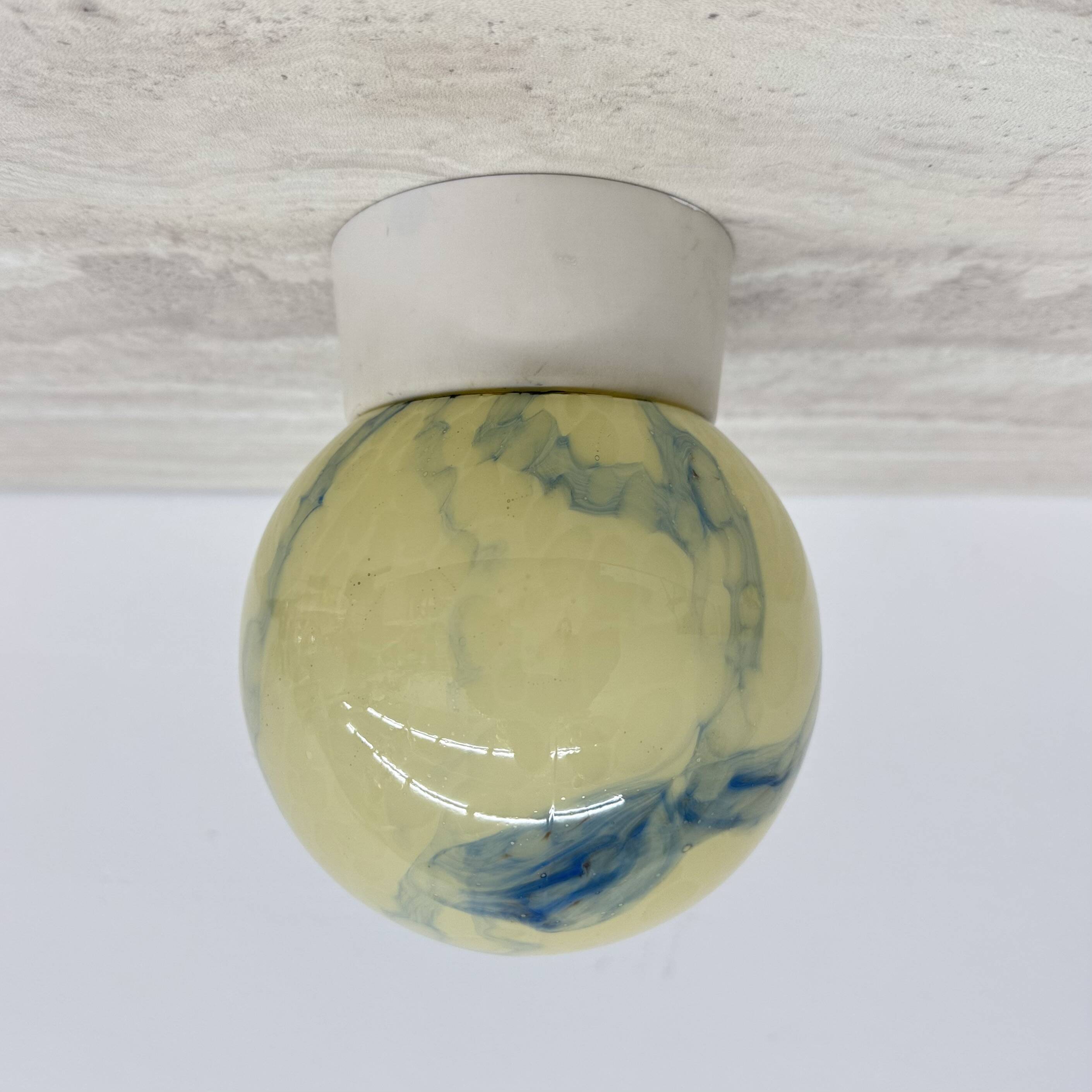 Thabur art deco marbled glass ceiling lamp , 1930s the Netherlands