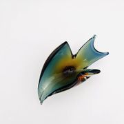 Pocket Vase Flavio Poli Murano Crystal Sommerso Blue Petrol Amber 21cm