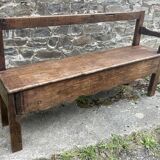 Antique wooden fireplace bench, late 19th century