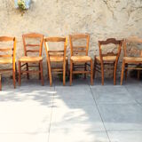 6 straw chairs
