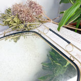 Art Deco style mirror and brass serving tray