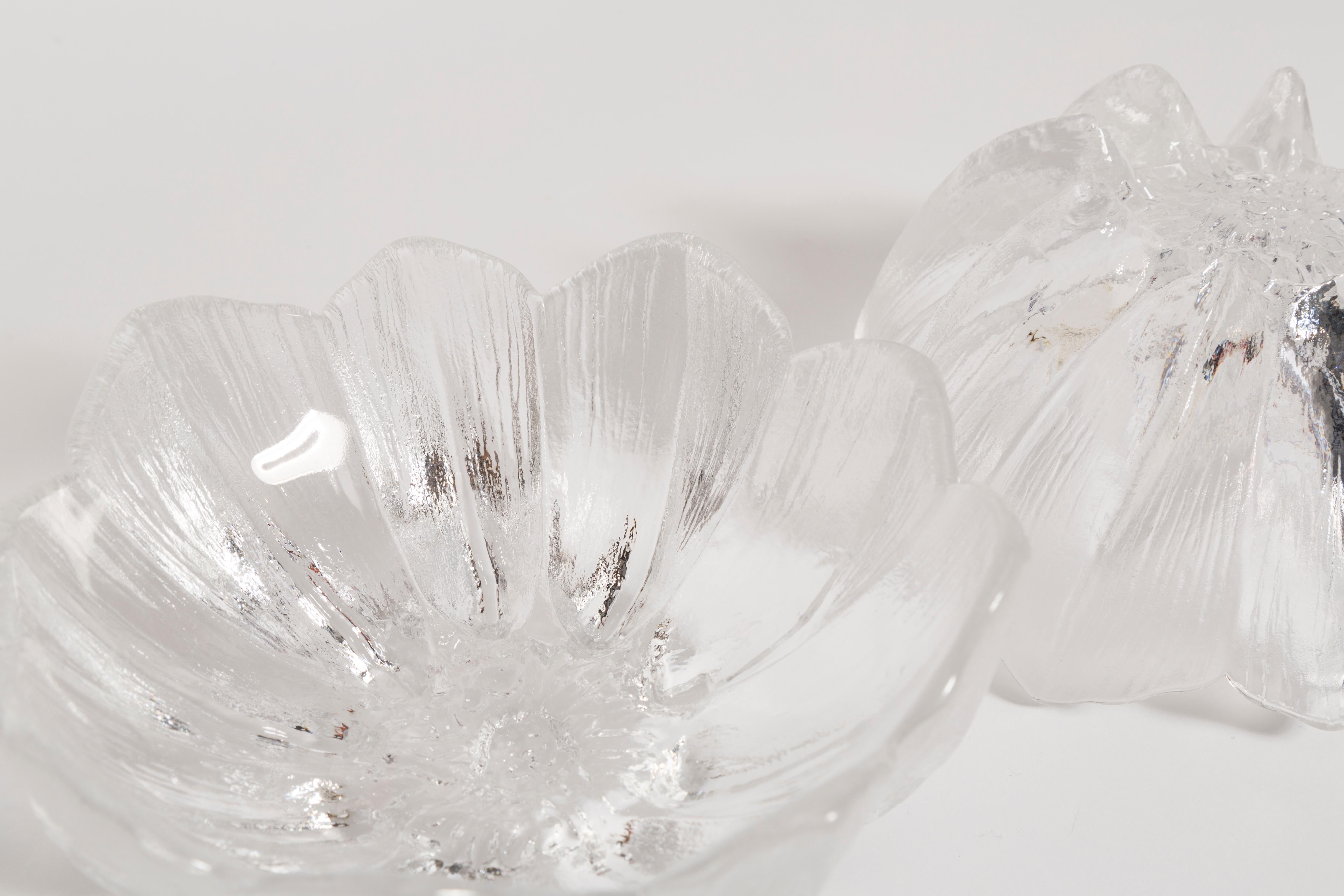 Pair of decorative transparent glass bowls designed by Jan Sylwester Drost, Europe, 1960s.