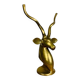 XXL vintage brass antelope head sculpture