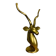 XXL vintage brass antelope head sculpture