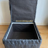 Pouf coffre en cuir noir de Sède
