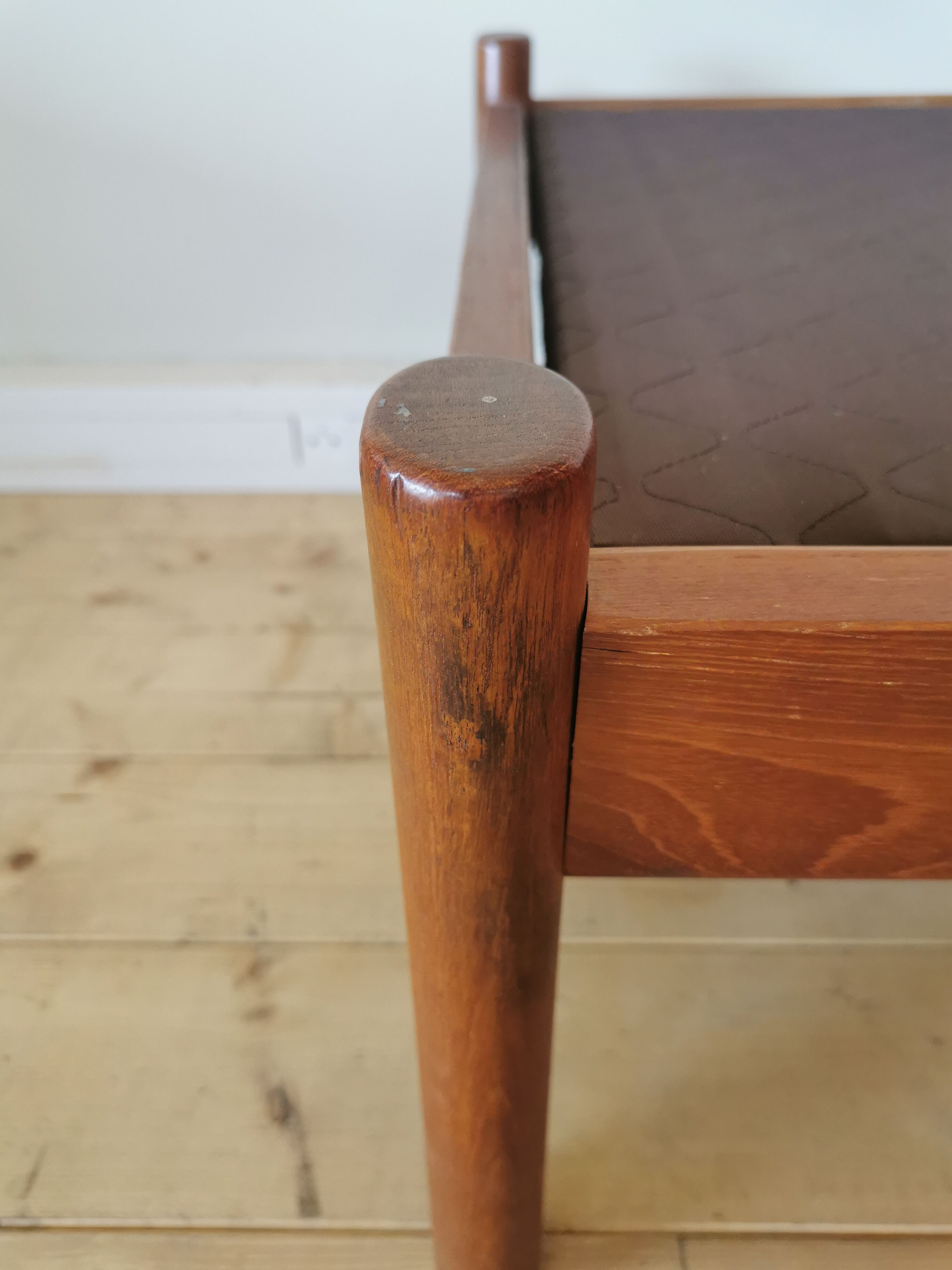 Pair of Dyrlund leather footrest 60s leather