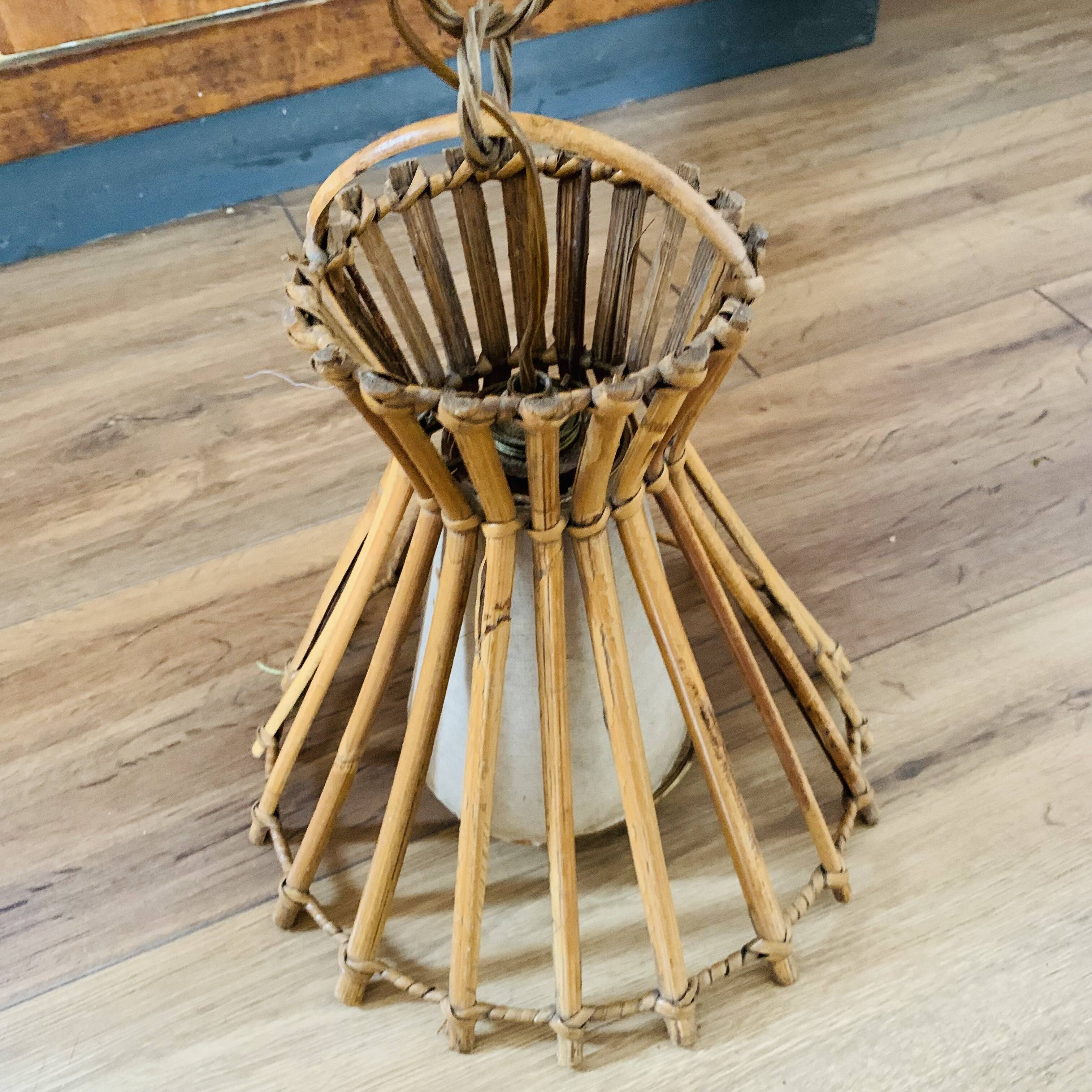 Vintage rattan pendant light