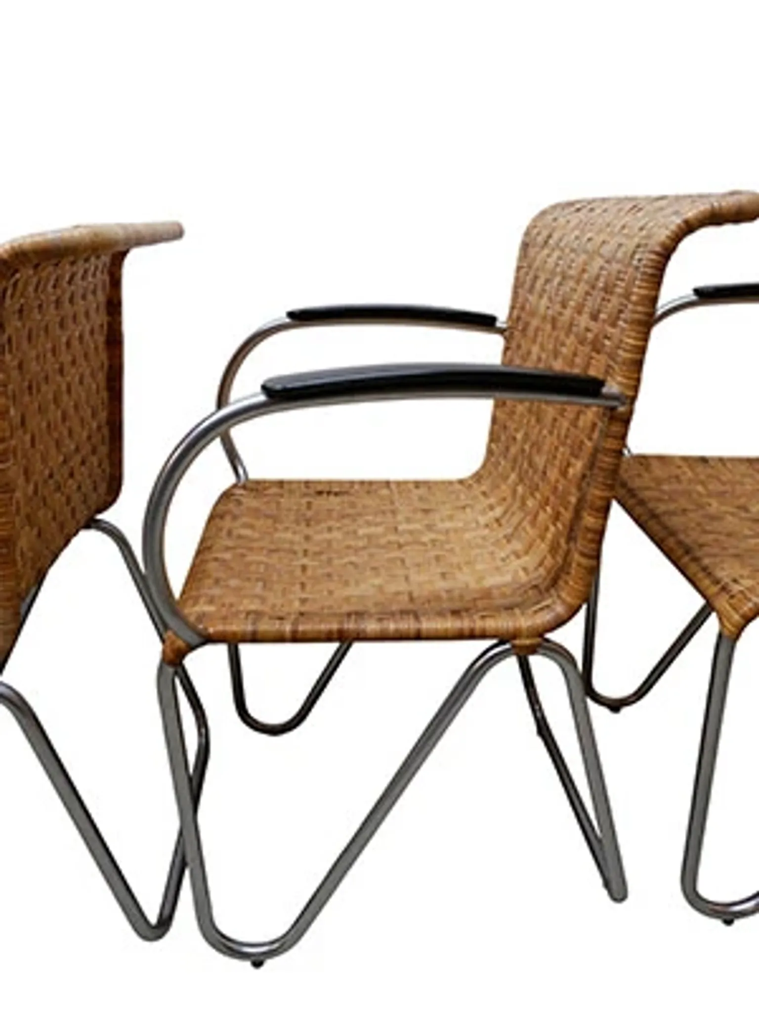 Set of 4 Gispen Diagonal chairs, 1930s