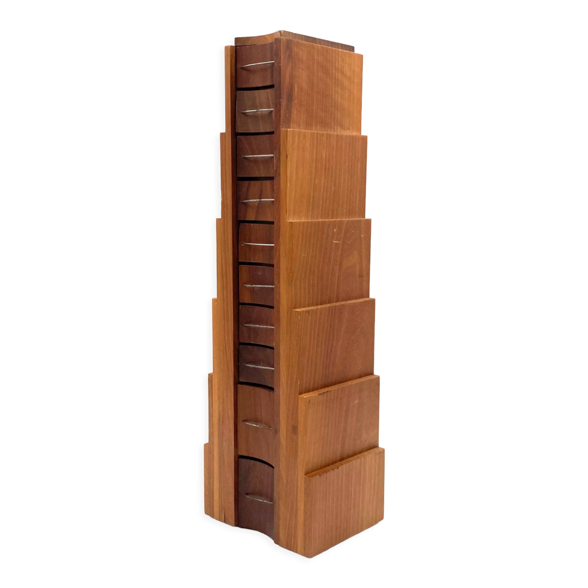 Wooden drawers jewelry box, Italy 1970s