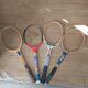 Series of 4 vintage tennis rackets
