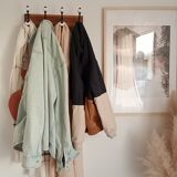 Vintage-style wall coat rack – 4 double hooks – 40 cm