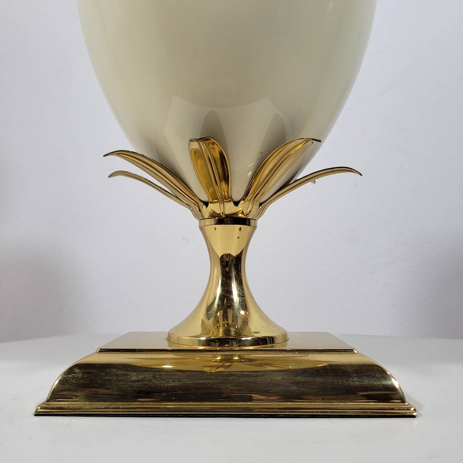 Vintage palm tree lamp base from Maison Lancel brass