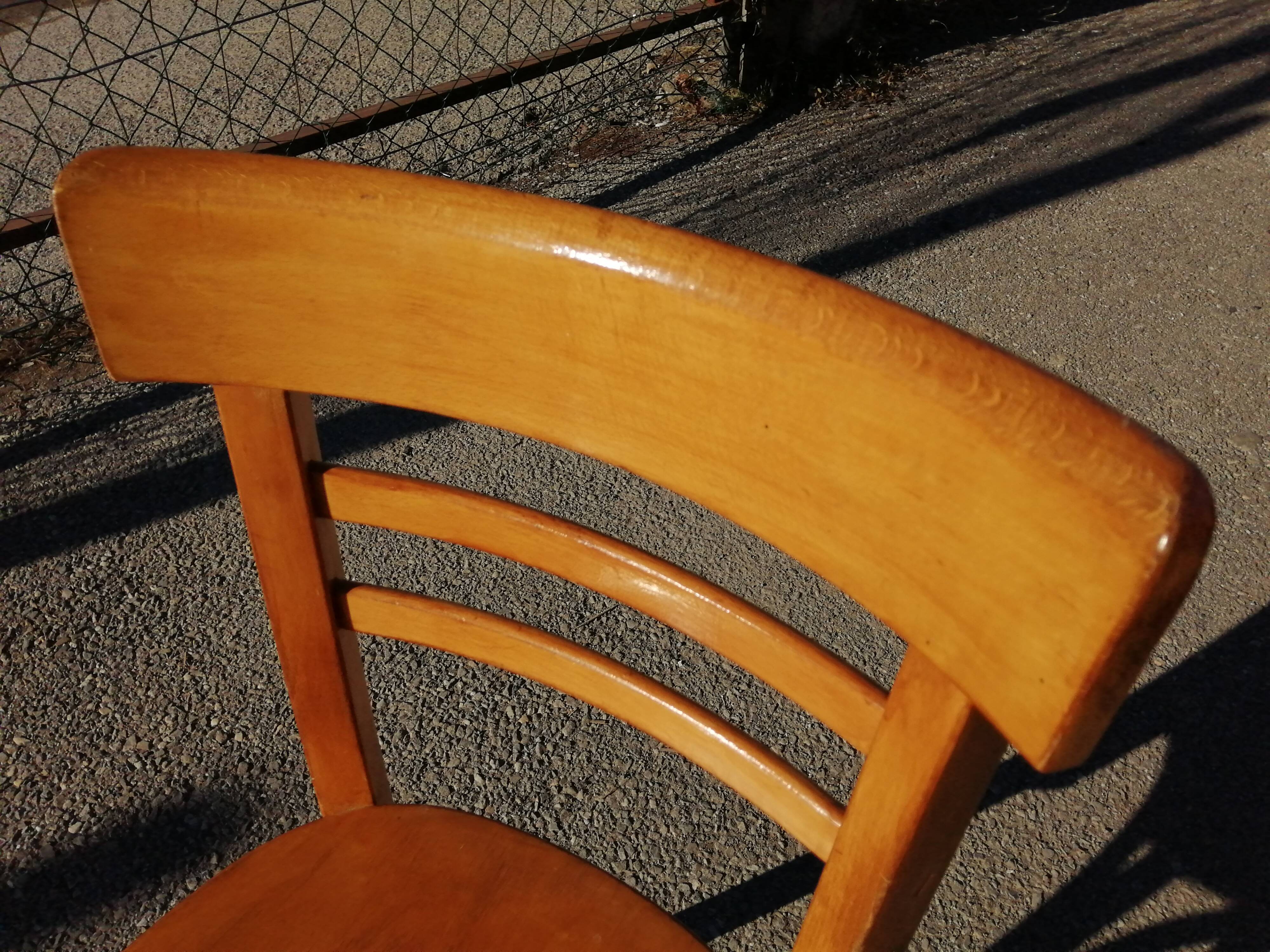 Series of 3 chairs bistrot bauhmann - vintage