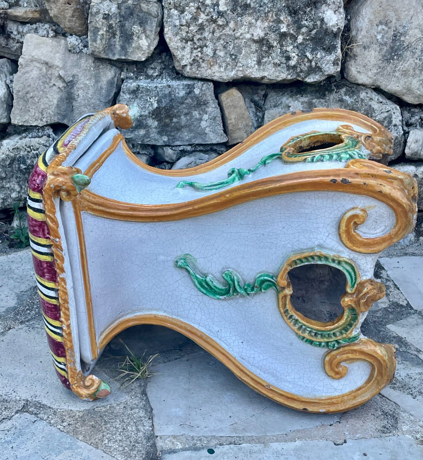 Italian ceramic garden stool