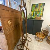 Rattan psyche mirror