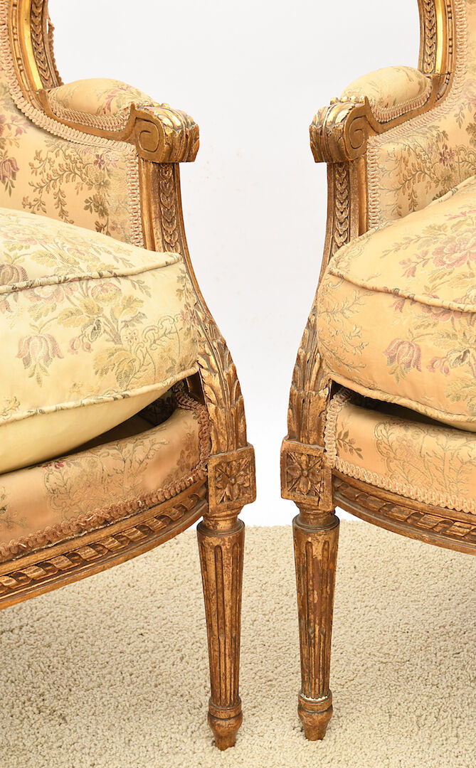 Pair of Louis XVI eared shepherdess armchairs