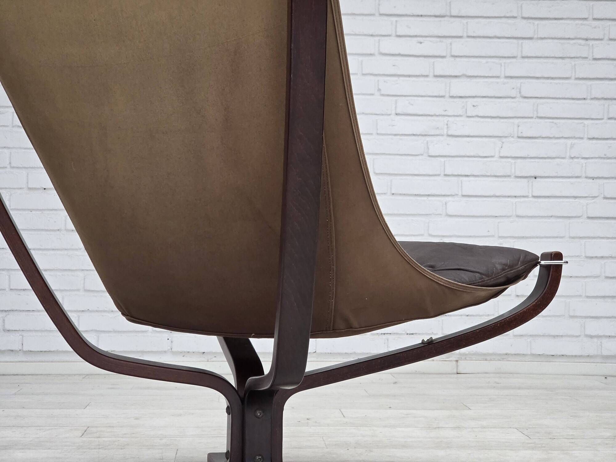 1970s, Norwegian design by Sigurd Ressel, chair "Falcon" with footstool.