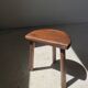 Stool in solid wood tripod seat half-moon