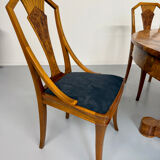 Set of 4 walnut/burl wood chairs, Art Nouveau, early 20th century