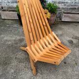 Solid wood folding patio garden armchair