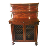 Antique wooden sideboard with shelves and mesh doors – 19th century style