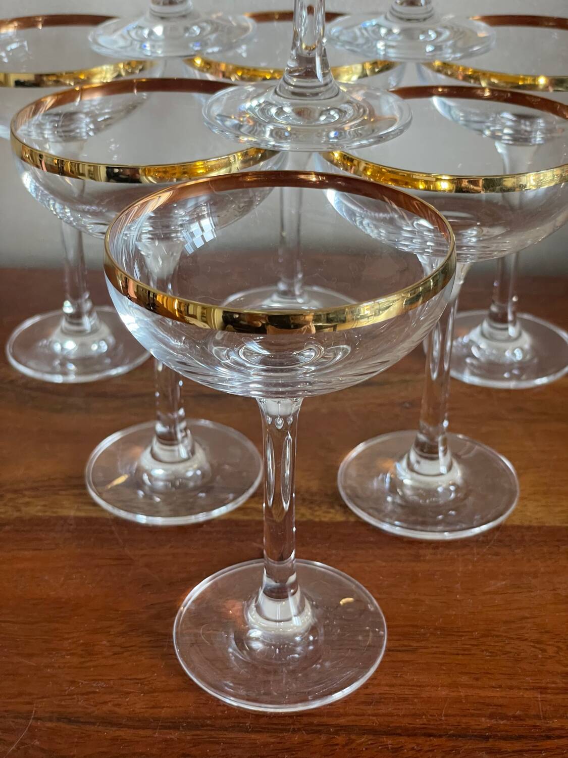 9 crystal champagne glasses