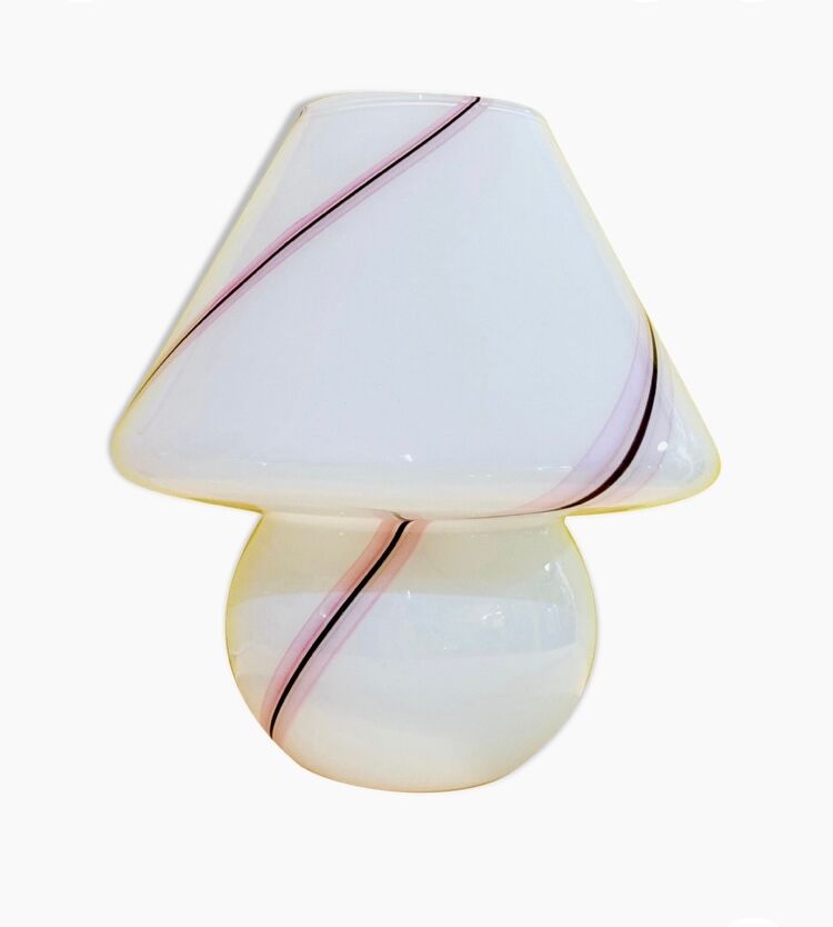 Lampe de chevet champignon en verre de murano