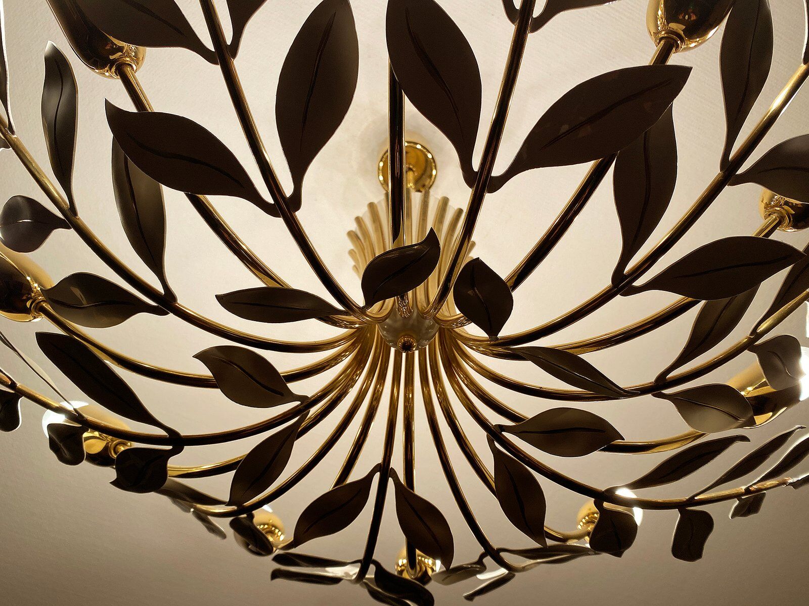 Large Vintage Floral Pendant Light , 1950s