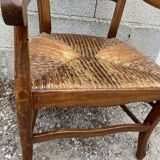 Straw country armchair