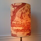Red toile de Jouy lampshade