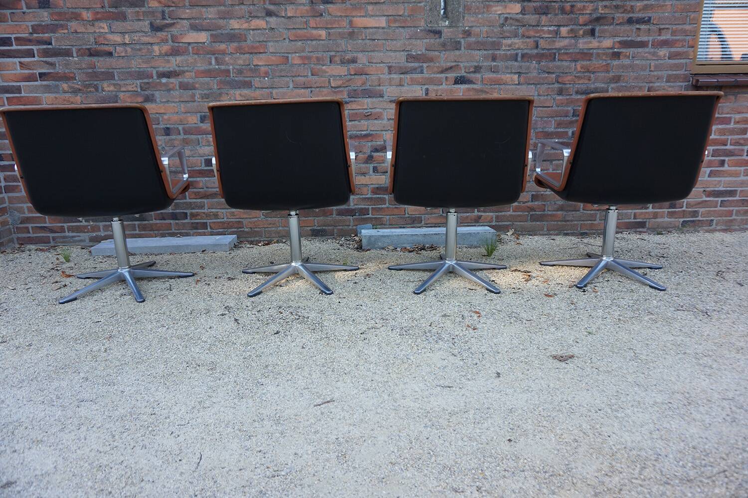 Cognac leather armchair by Delta 2000 for Wilkhahn, Germany, 1960s