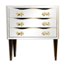 Mirrored chest of drawers with three drawers and bronze punches (1969)