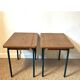 Paire de chevets bois et metal vintage