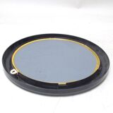 Round black plastic mirror 1970s