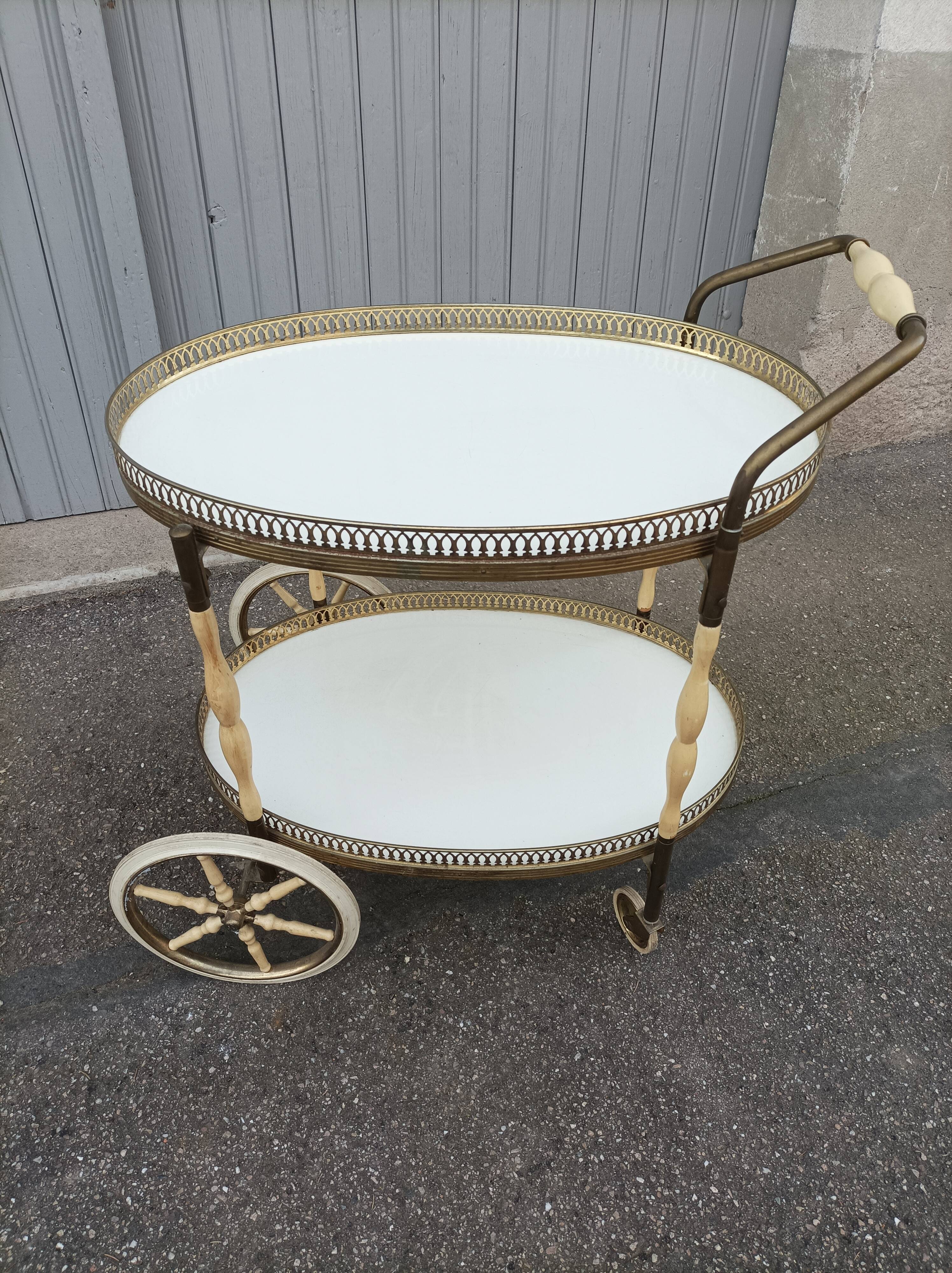 Vintage ivory and brass service