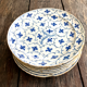Lot de 7 assiettes faience XVIIIe - camaieu bleu