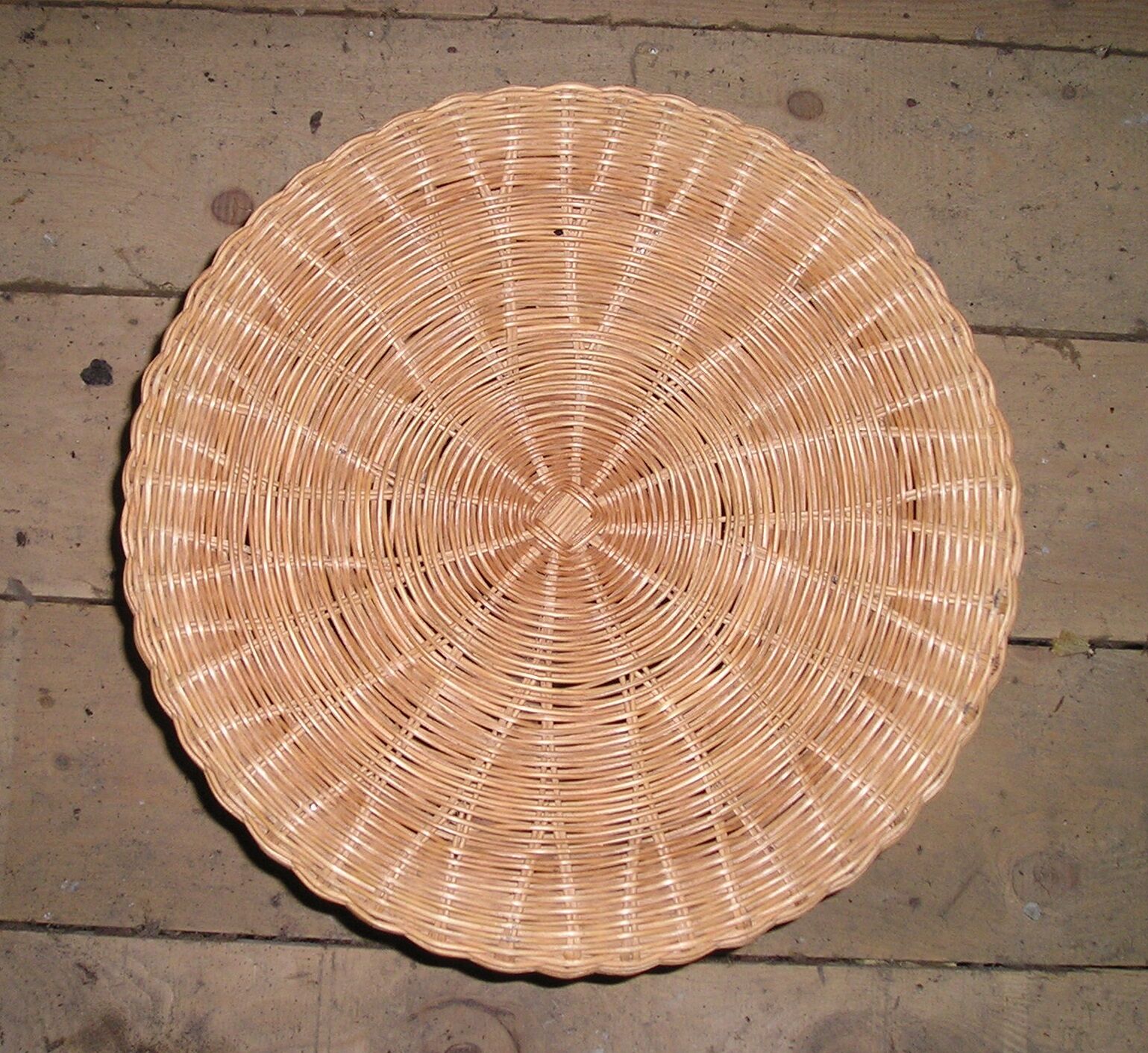 Ottoman stool in vintage rattan wicker