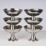 Set of 6 Alfra Alessi ice cream cups in 10/18 stainless steel