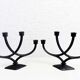 Pair of Scandinavian cast iron candlesticks 1970