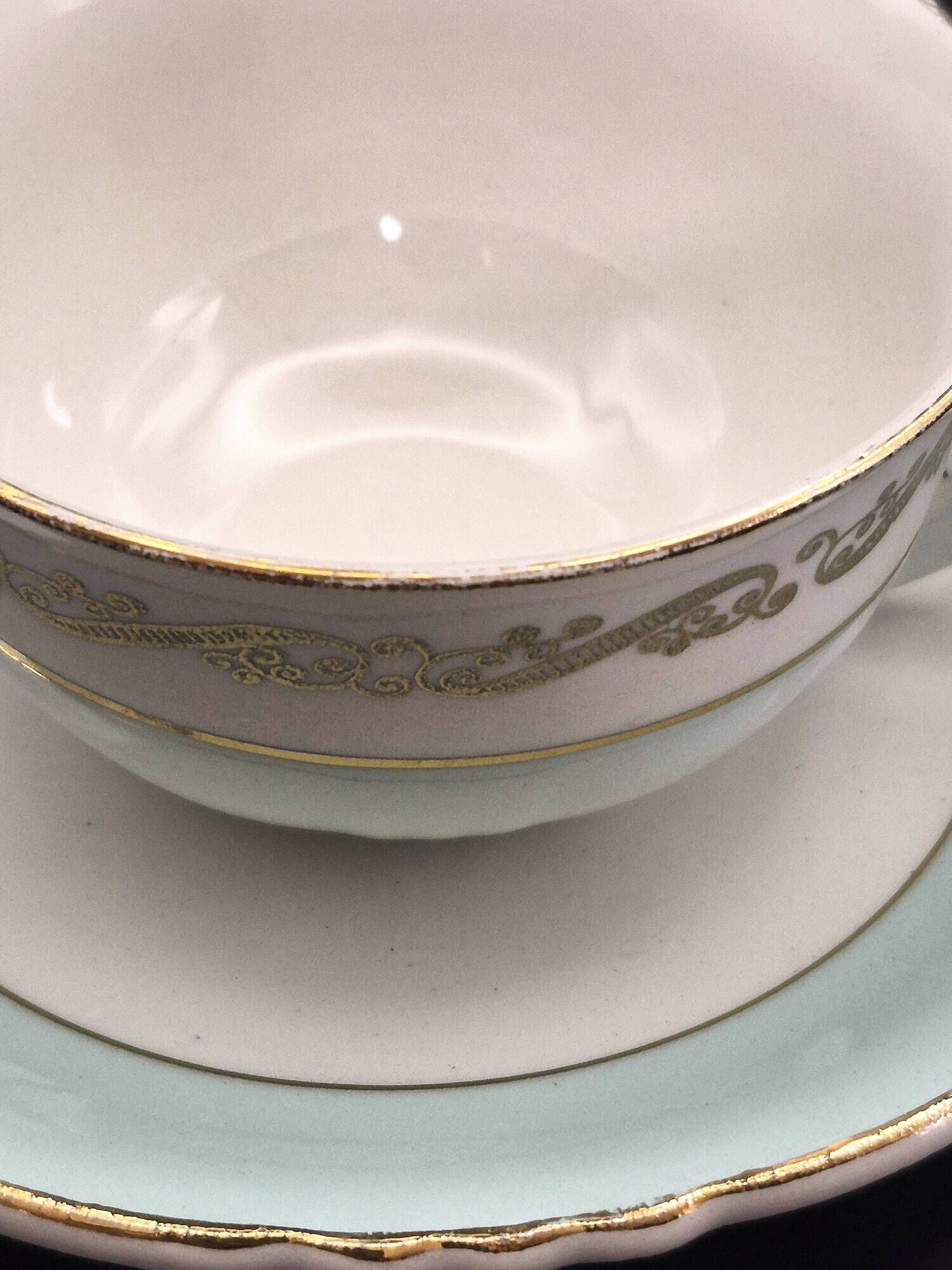 Vintage 4 cup and saucer set Seville Moulin des Loups Orchies