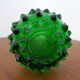 Italian green bubble glass vases and bowl by Empoli, set of 3, 1960s.