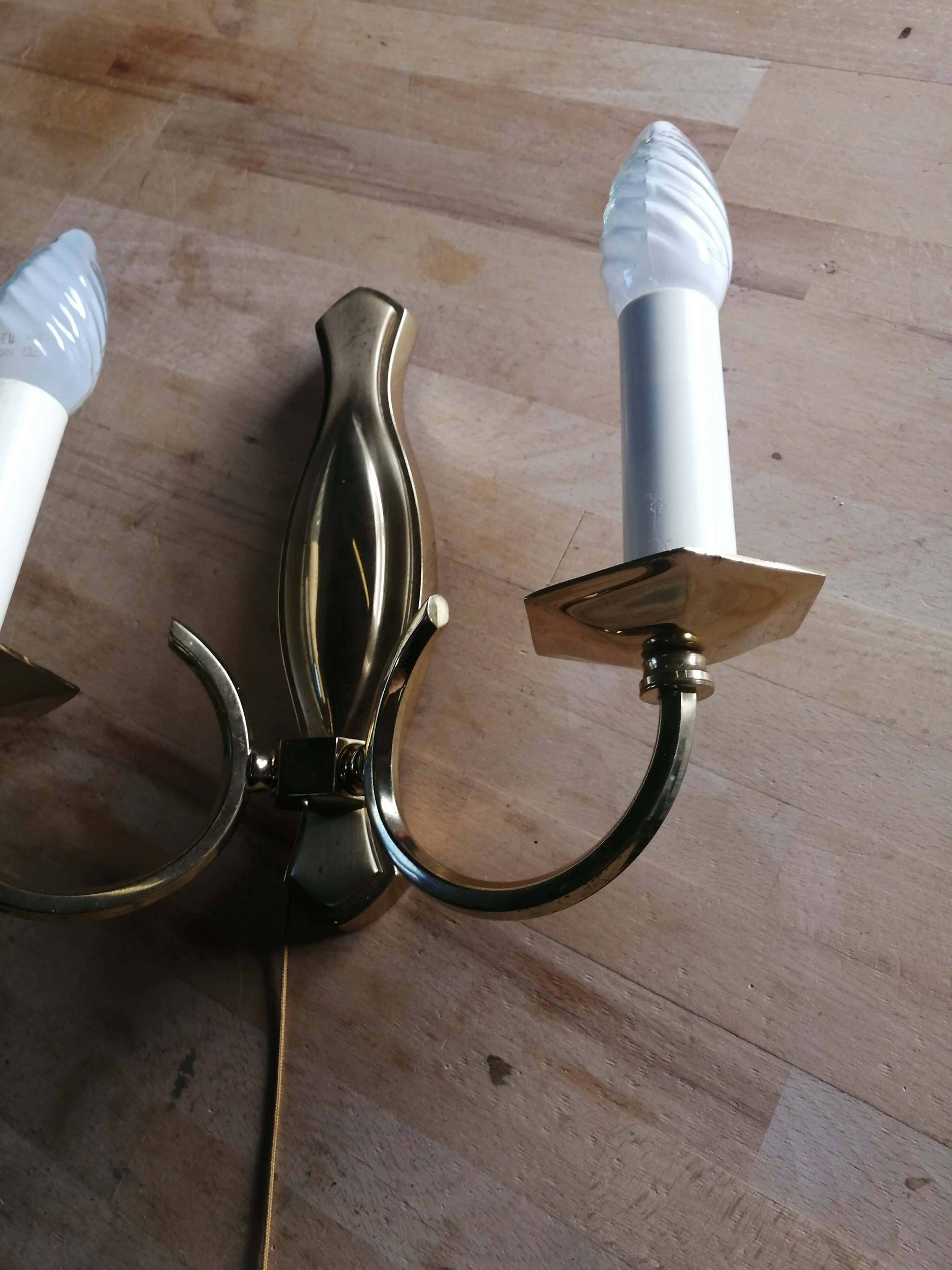 Vintage Empire style gold-plated brass wall sconce