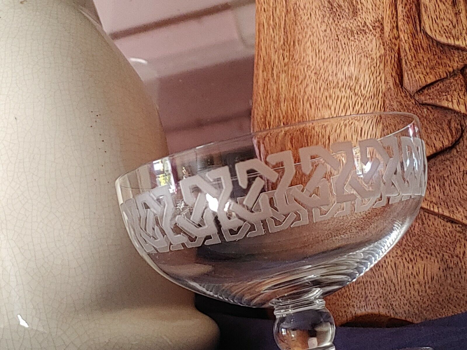Champagne glasses Baccarat Crystal 20s/30s Superb stylized frieze