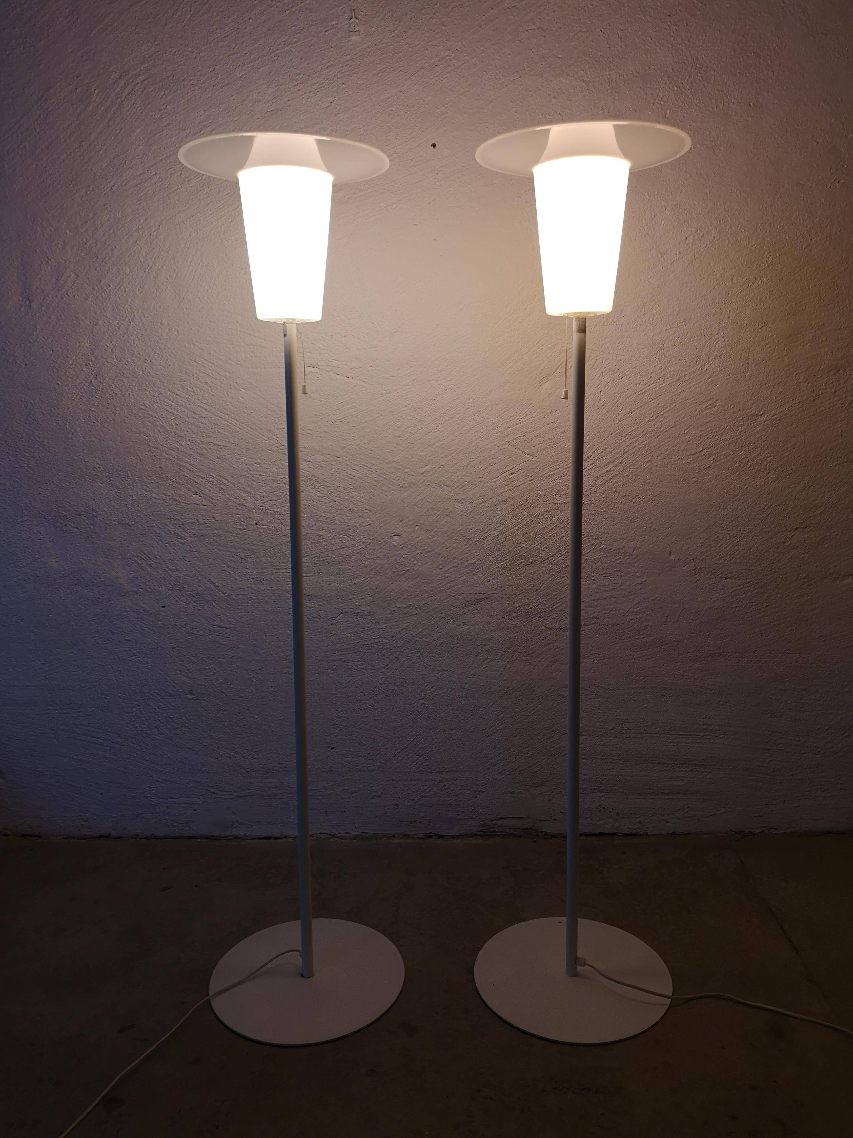 Pair of mid-century modern Luxus floor lamps, Sweden, 1970s.
